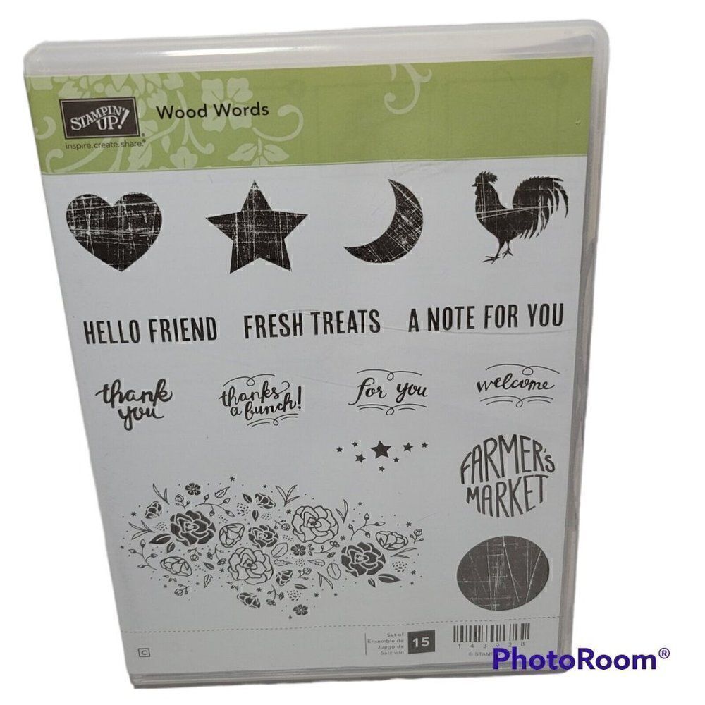 Stampin' Up WOOD WORDS Rubber Stamps‎